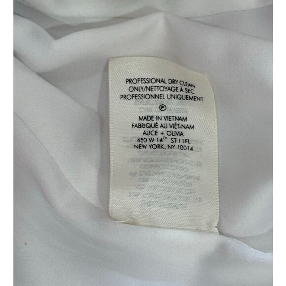 Alice + Olivia Mya Notch Collar Fitted Blazer Off White Multi Red Floral Size 2 - Picture 16 of 16